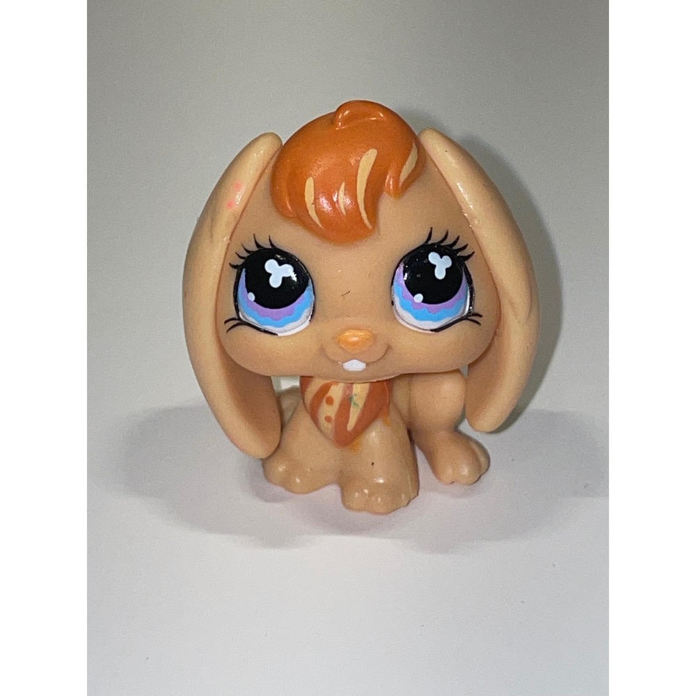 Littlest Pet Shop LPS Orange Bunny Rabbit Lop‎ Eared Hair Rare Collectible #480